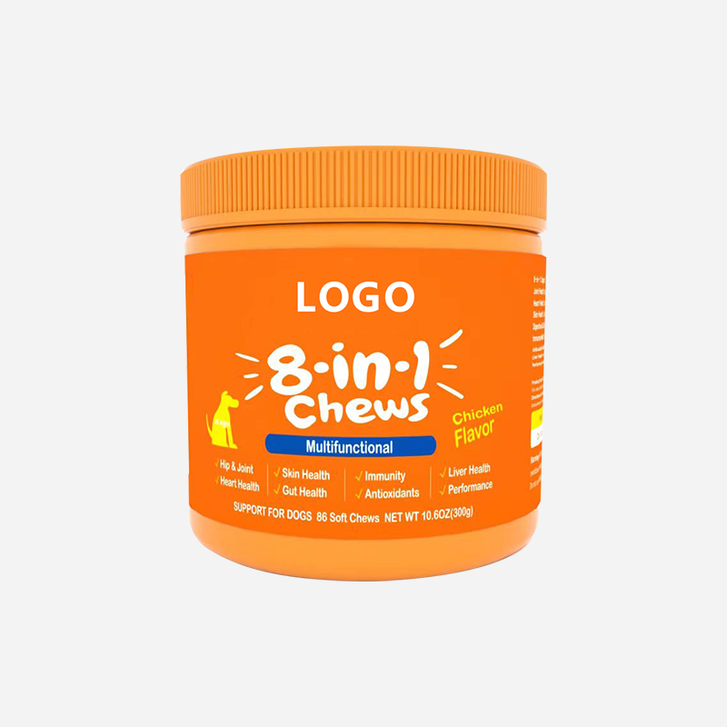 Manufacturer Custom Package OEM Logo Probiotic Chewing Multifunction Supplement 8 IN 1 Pet Soft Chews